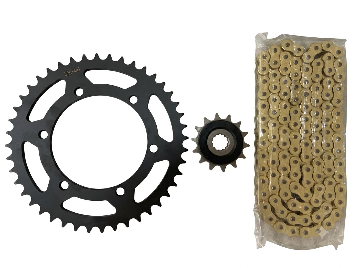 Premium Heavy Motorcycle Chain and Sprocket Kit – 520 Pitch (44T Rear / 14T Front)