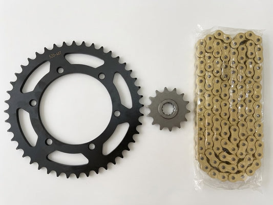 Premium Heavy Motorcycle Chain and Sprocket Kit – 520 Pitch (44T Rear / 14T Front)