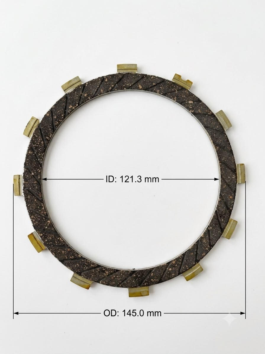 Heavy Bike High-Torque Clutch Friction Plate Kit – Heavy Duty (145.0mm OD / 121.3mm ID)